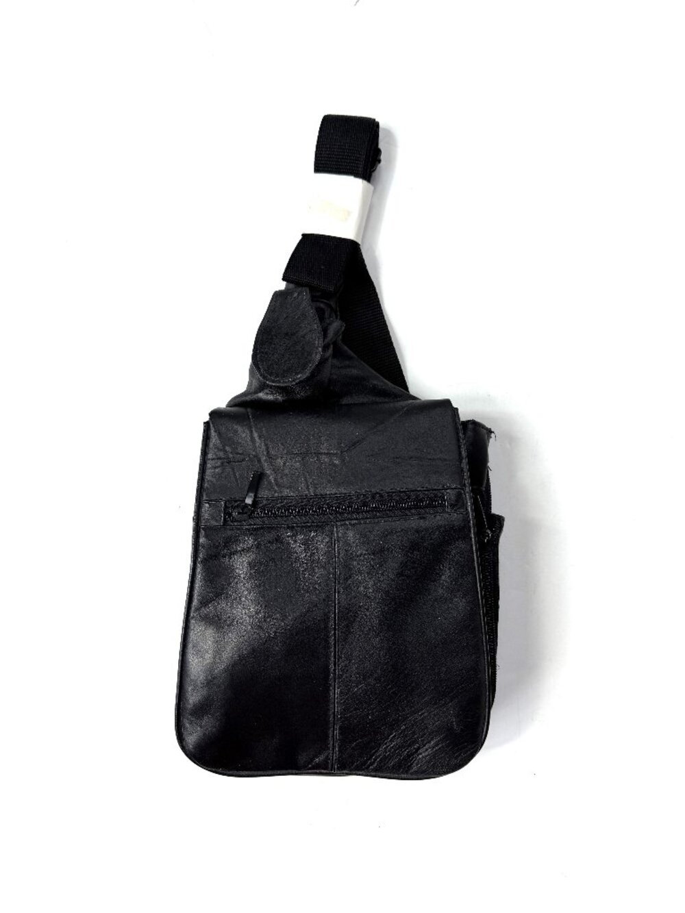 New Buxton Black Genuine Leather Crossbody Bag Purse Slingback Travel Vintage